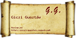 Giczi Gusztáv névjegykártya