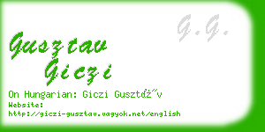 gusztav giczi business card